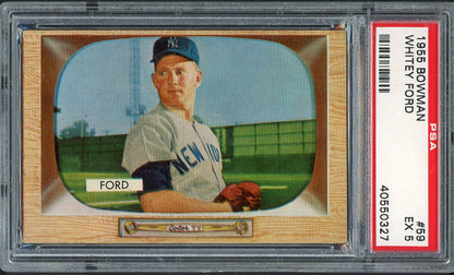 1955 Bowman Baseball #059 Whitey Ford Yankees PSA 5 EX 563240