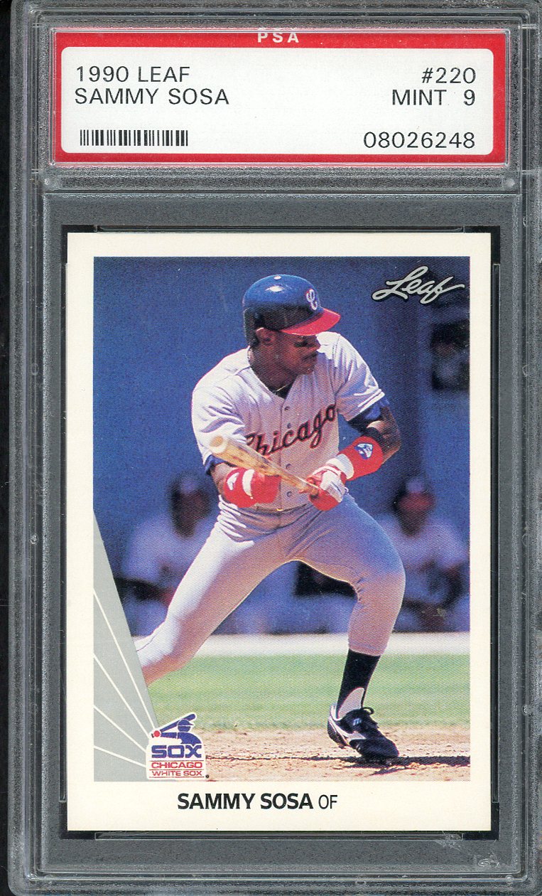 1990 Leaf #220 Sammy Sosa White Sox PSA 9 MINT 563243