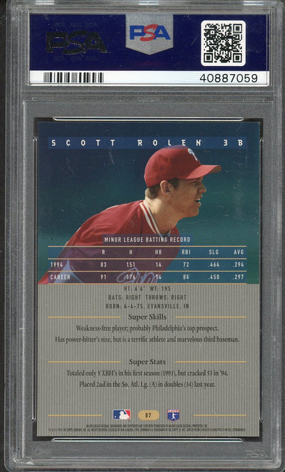1995 Bowman Best # 87 Scott Rolen Phillies PSA 9 MINT Blue 563247