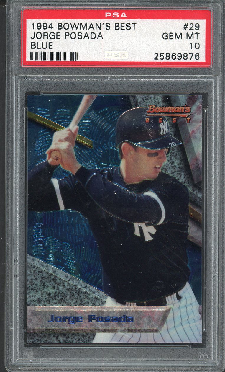 1994 Bowman Best # 29 Jorge Posada Yankees PSA 10 GEM MINT Blue 563248
