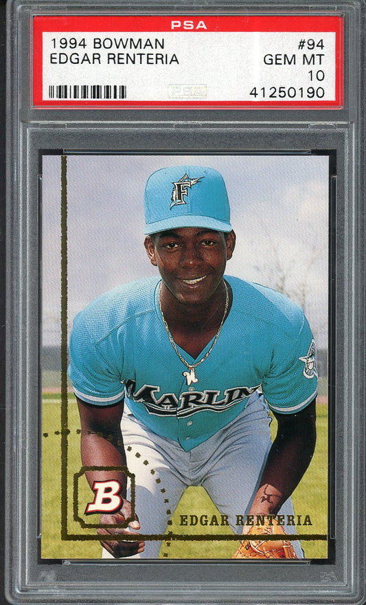 1994 Bowman #094 Edgar Renteria Marlins PSA 10 GEM MINT 563255