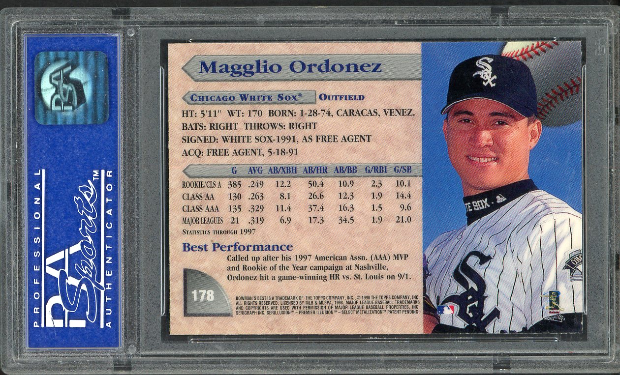 1998 Bowman Best #178 Magglio Ordonez White Sox PSA 9 MINT 563256