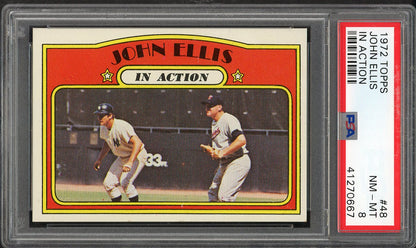 1972 Topps Baseball #048 John Ellis IA Yankees PSA 8 NM/MT 563261