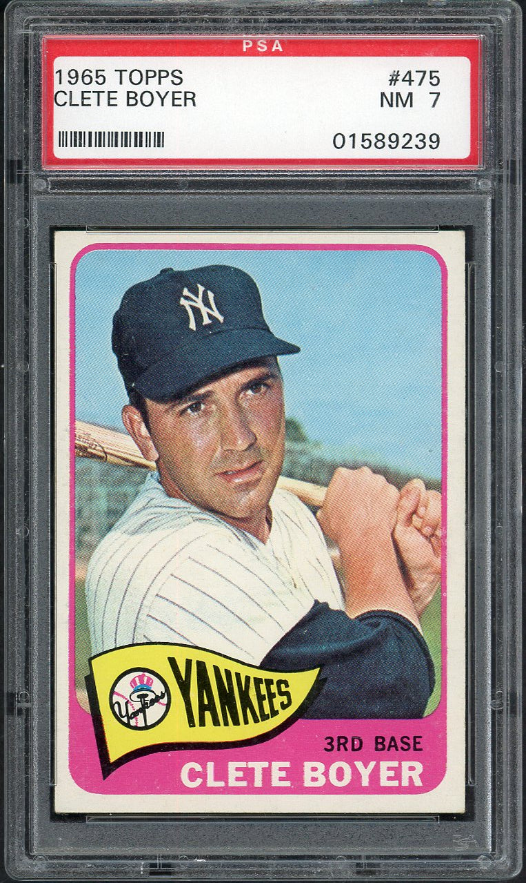 1965 Topps Baseball #475 Clete Boyer Yankees PSA 7 NM 563262
