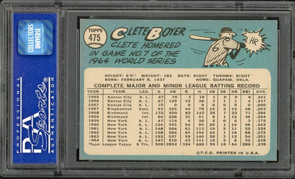 1965 Topps Baseball #475 Clete Boyer Yankees PSA 7 NM 563262