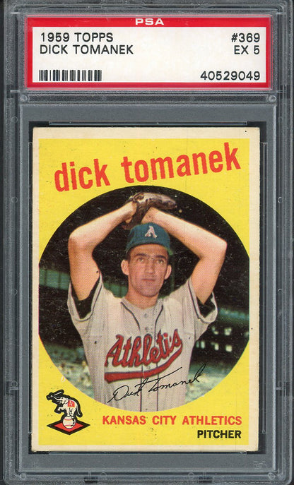 1959 Topps Baseball #369 Dick Tomanek A's PSA 5 EX 563264