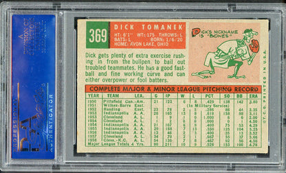 1959 Topps Baseball #369 Dick Tomanek A's PSA 5 EX 563264