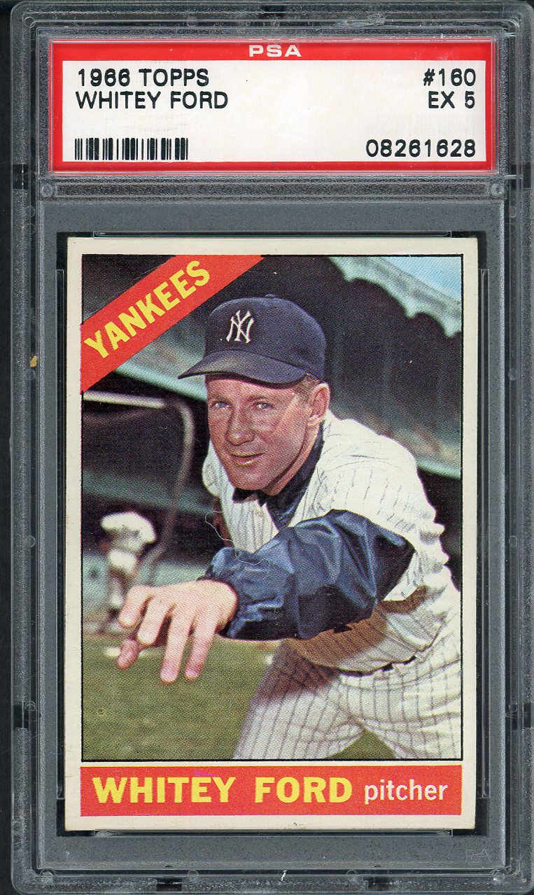 1966 Topps Baseball #160 Whitey Ford Yankees PSA 5 EX 563266
