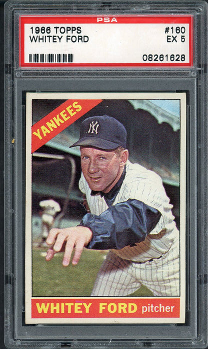 1966 Topps Baseball #160 Whitey Ford Yankees PSA 5 EX 563266