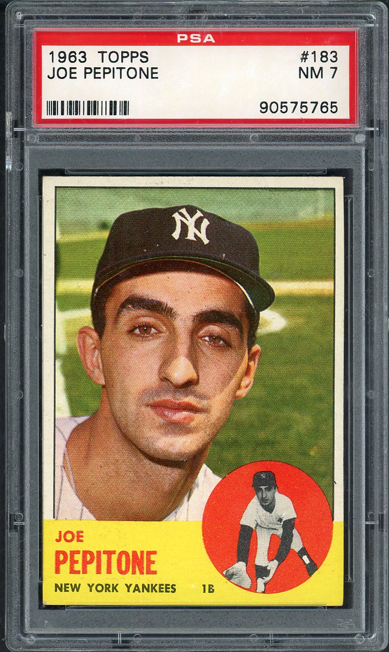 1963 Topps Baseball #183 Joe Pepitone Yankees PSA 7 NM 563270