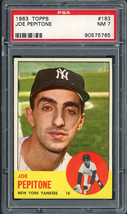 1963 Topps Baseball #183 Joe Pepitone Yankees PSA 7 NM 563270