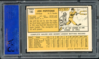 1963 Topps Baseball #183 Joe Pepitone Yankees PSA 7 NM 563270