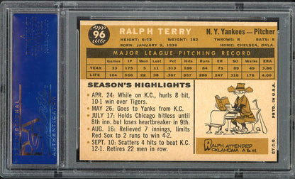 1960 Topps Baseball #096 Ralph Terry Yankees PSA 7 NM 563271