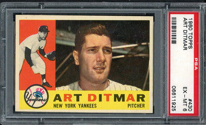 1960 Topps Baseball #430 Art Ditmar Yankees PSA 6 EX-MT 563272