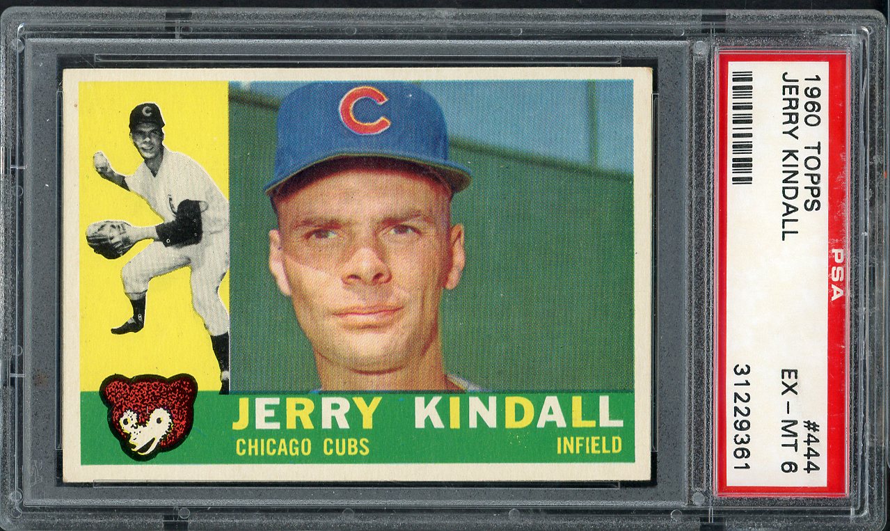 1960 Topps Baseball #444 Jerry Kindall Cubs PSA 6 EX-MT 563273
