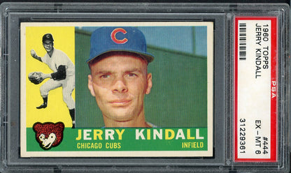 1960 Topps Baseball #444 Jerry Kindall Cubs PSA 6 EX-MT 563273