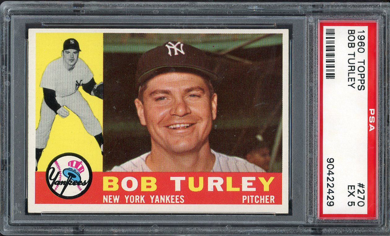 1960 Topps Baseball #270 Bob Turley Yankees PSA 5 EX 563275