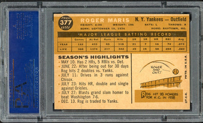 1960 Topps Baseball #377 Roger Maris Yankees PSA 6 EX-MT oc 563276