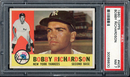 1960 Topps Baseball #405 Bobby Richardson Yankees PSA 7 NM 563277