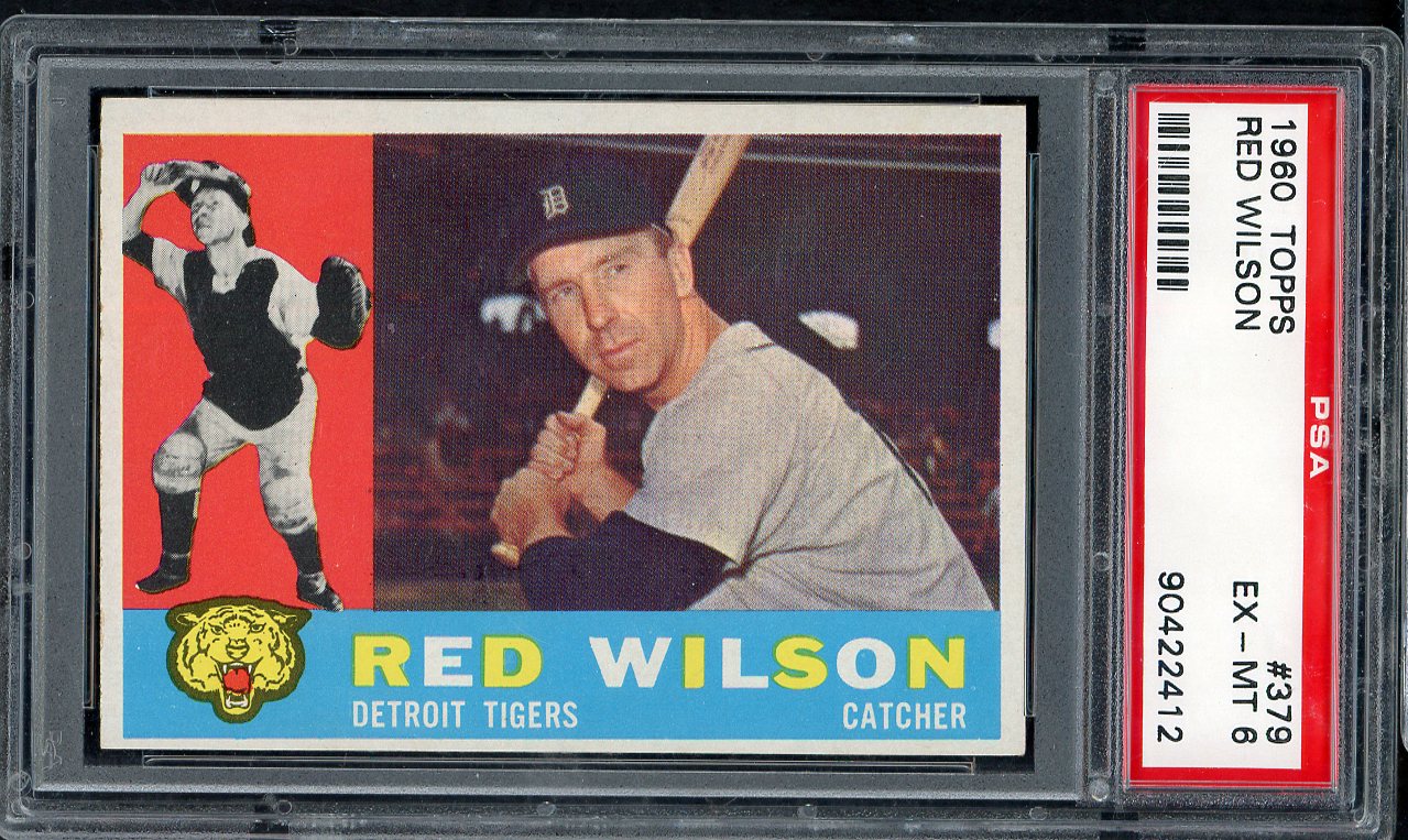 1960 Topps Baseball #379 Red Wilson Tigers PSA 6 EX-MT 563278