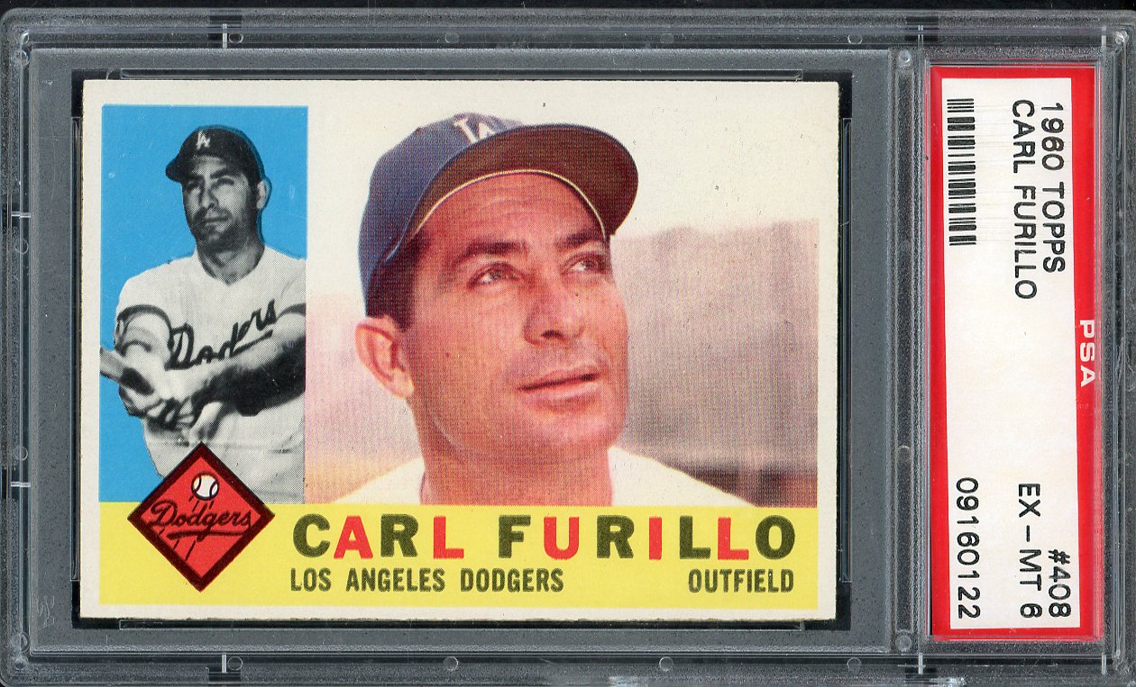 1960 Topps Baseball #408 Carl Furillo Dodgers PSA 6 EX-MT 563279