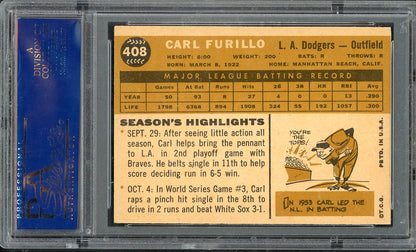 1960 Topps Baseball #408 Carl Furillo Dodgers PSA 6 EX-MT 563279