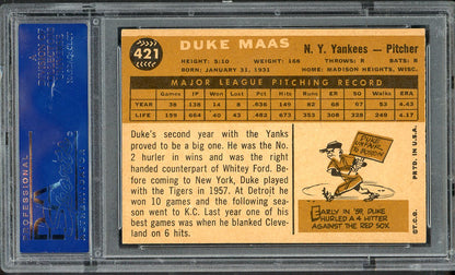 1960 Topps Baseball #421 Duke Maas Yankees PSA 7 NM 563280