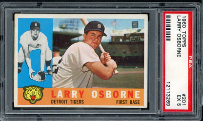 1960 Topps Baseball #201 Larry Osborne Tigers PSA 5 EX 563282