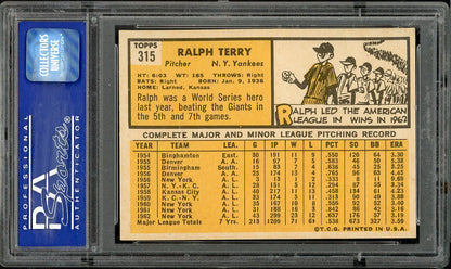 1963 Topps Baseball #315 Ralph Terry Yankees PSA 6 EX-MT 563285