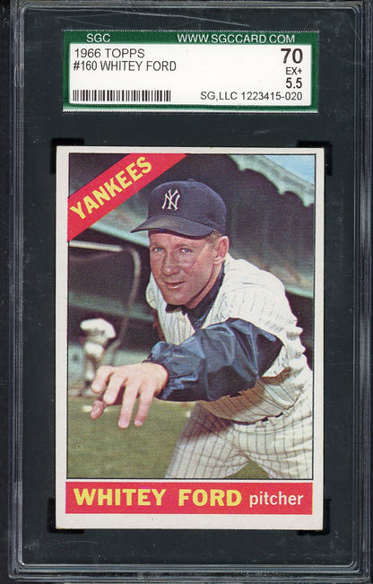1966 Topps Baseball #160 Whitey Ford Yankees SGC 5.5 EX+ 563287