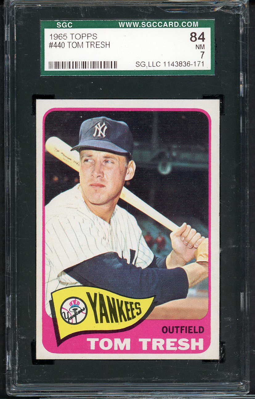 1965 Topps Baseball #440 Tom Tresh Yankees SGC 7 NM 563288
