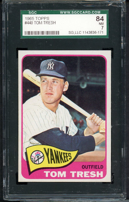 1965 Topps Baseball #440 Tom Tresh Yankees SGC 7 NM 563288