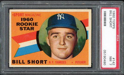 1960 Topps Baseball #142 Bill Short Yankees PSA 7 NM 563294