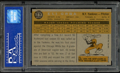 1960 Topps Baseball #183 Eli Grba Yankees PSA 7 NM 563295