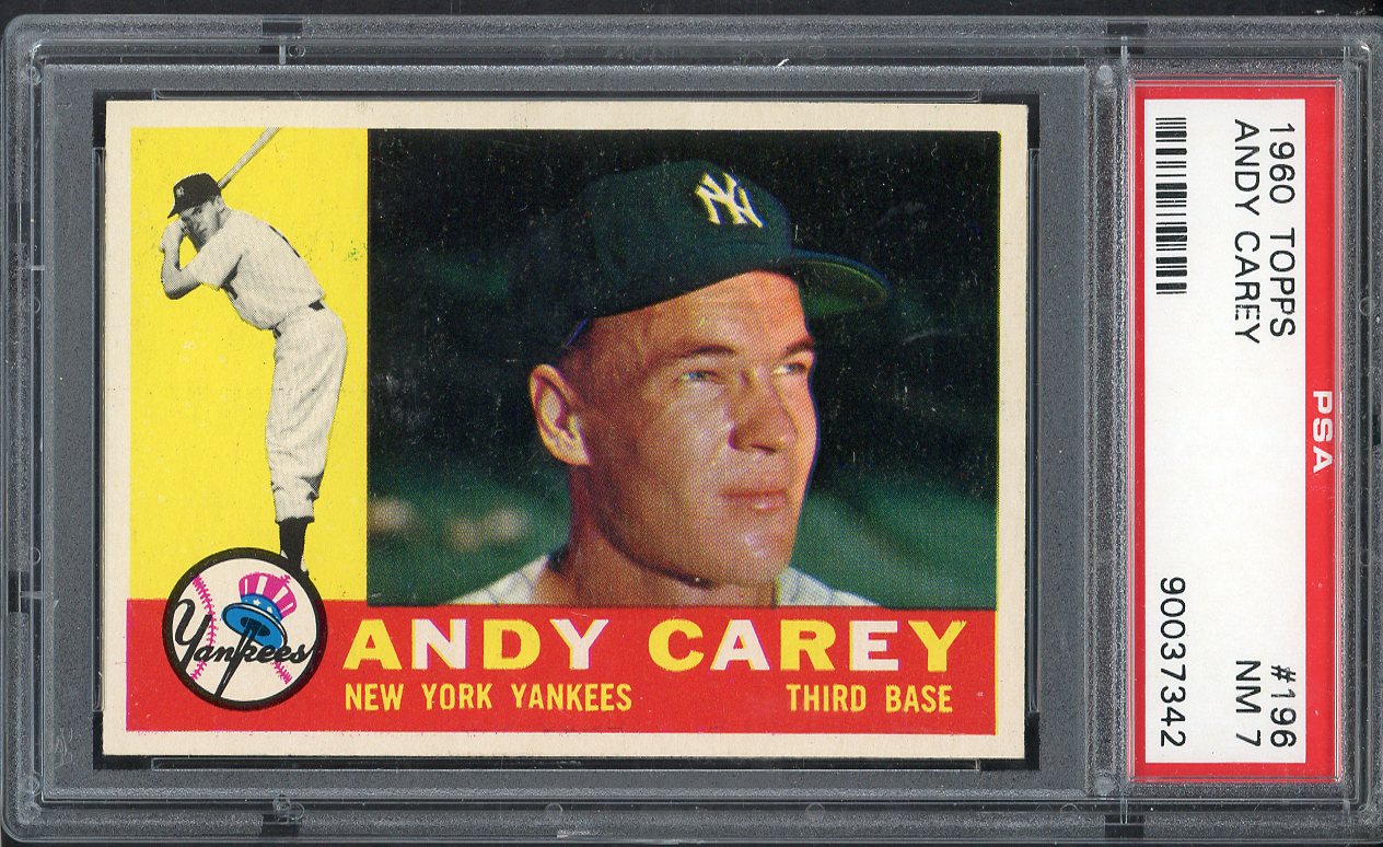 1960 Topps Baseball #196 Andy Carey Yankees PSA 7 NM 563296