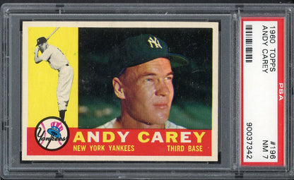 1960 Topps Baseball #196 Andy Carey Yankees PSA 7 NM 563296