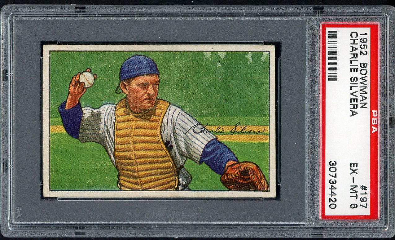 1952 Bowman Baseball #197 Charlie Silvera Yankees PSA 6 EX-MT 563299