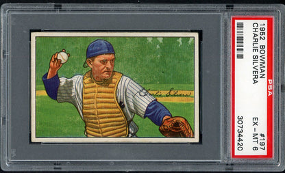 1952 Bowman Baseball #197 Charlie Silvera Yankees PSA 6 EX-MT 563299