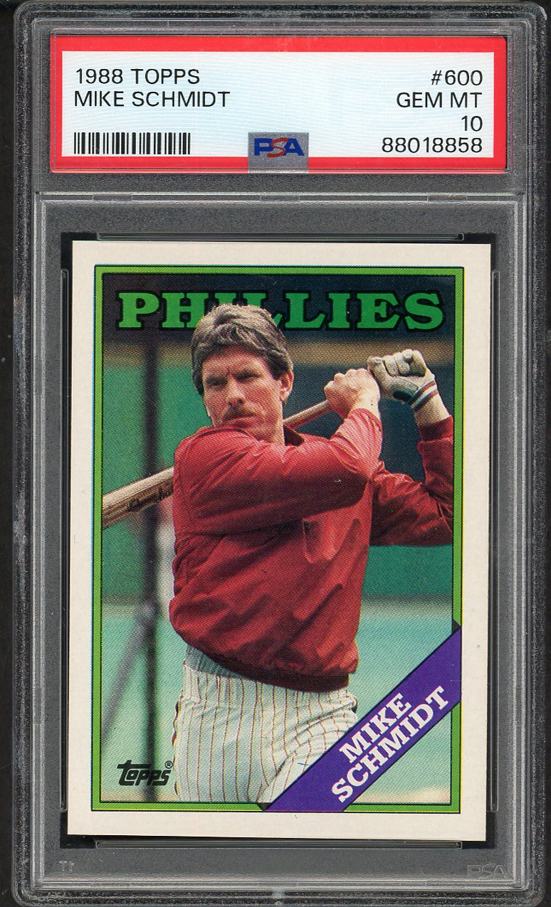 1988 Topps #600 Mike Schmidt Phillies PSA 10 GEM MINT 563303
