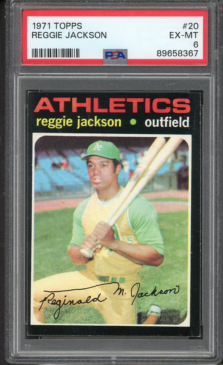 1971 Topps Baseball #020 Reggie Jackson A's PSA 6 EX-MT 563304