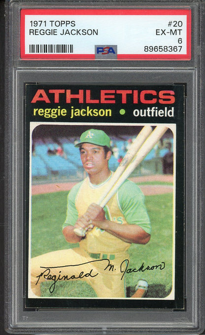 1971 Topps Baseball #020 Reggie Jackson A's PSA 6 EX-MT 563304