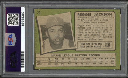 1971 Topps Baseball #020 Reggie Jackson A's PSA 6 EX-MT 563304