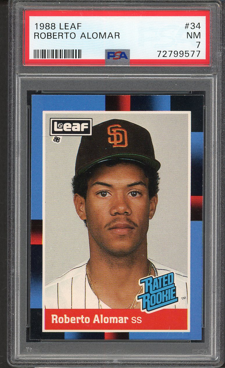 1988 Leaf #034 Roberto Alomar Padres PSA 7 NM 563309
