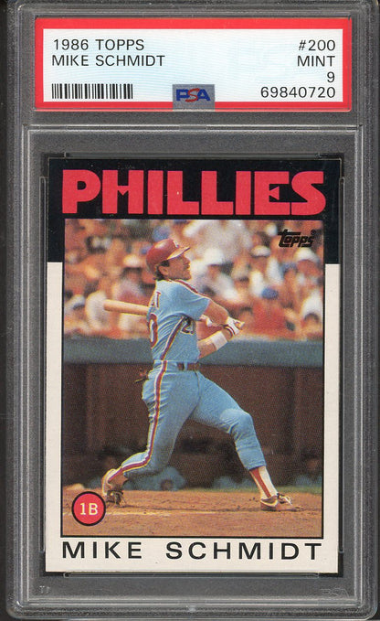 1986 Topps #200 Mike Schmidt Phillies PSA 9 MINT 563312