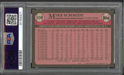 1989 Topps #100 Mike Schmidt Phillies PSA 10 GEM MINT 563314