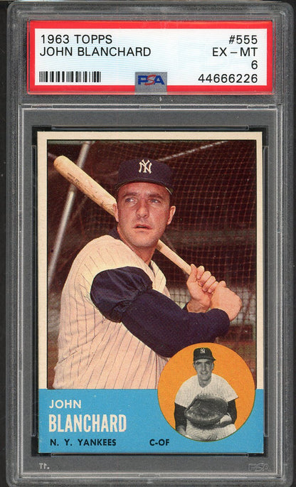 1963 Topps Baseball #555 John Blanchard Yankees PSA 6 EX-MT 563315