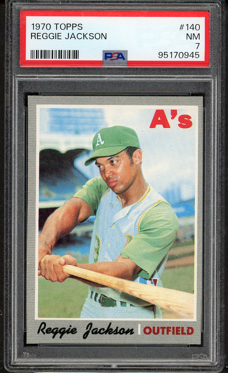 1970 Topps Baseball #140 Reggie Jackson A's PSA 7 NM 563317