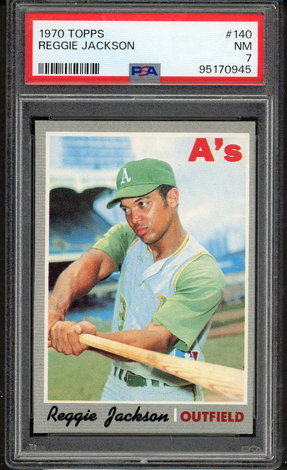 1970 Topps Baseball #140 Reggie Jackson A's PSA 7 NM 563317