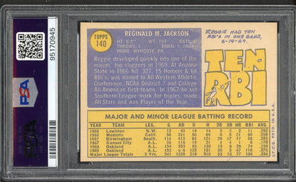 1970 Topps Baseball #140 Reggie Jackson A's PSA 7 NM 563317