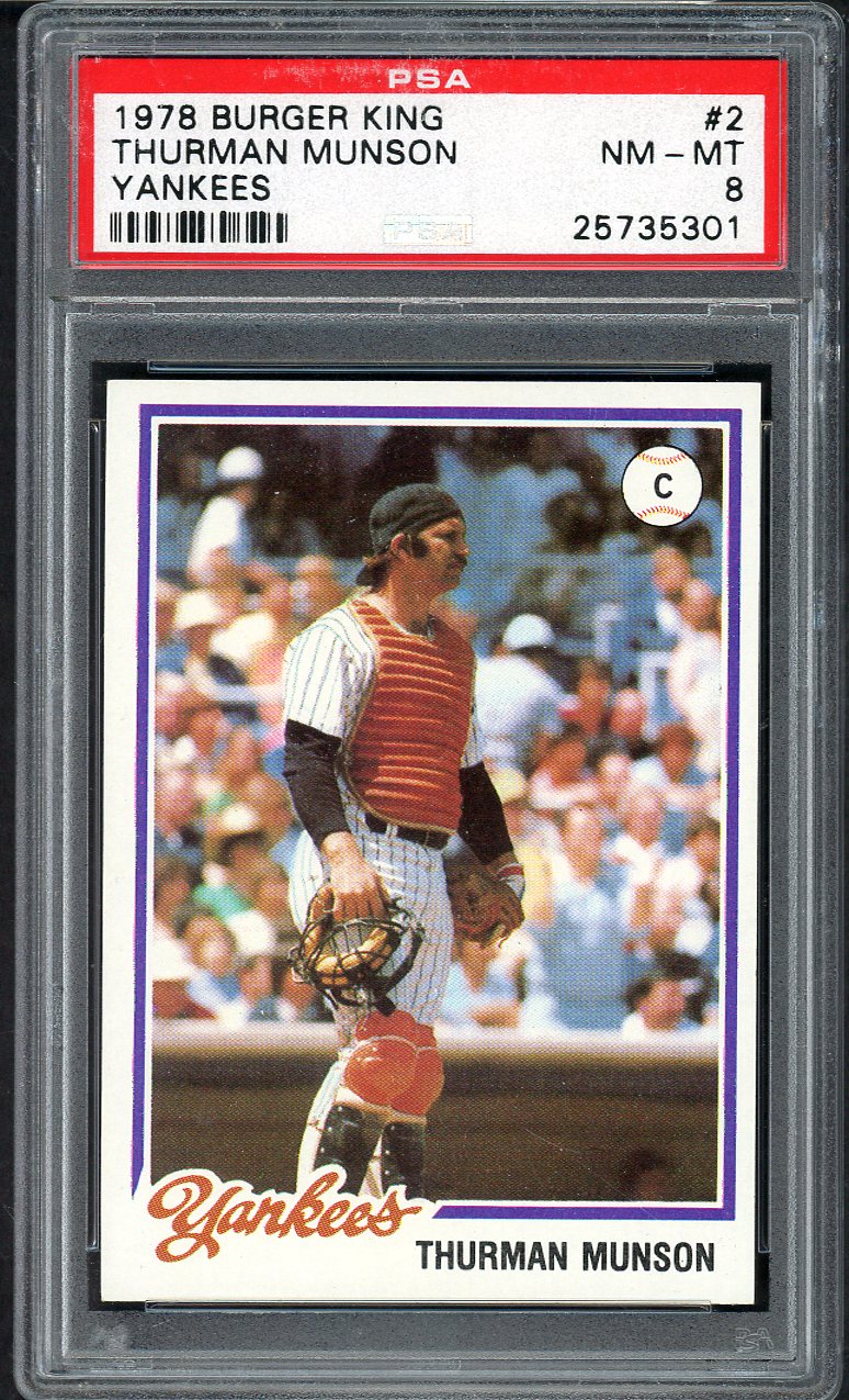 1978 Burger King #002 Thurman Munson Yankees PSA 8 NM/MT 563322